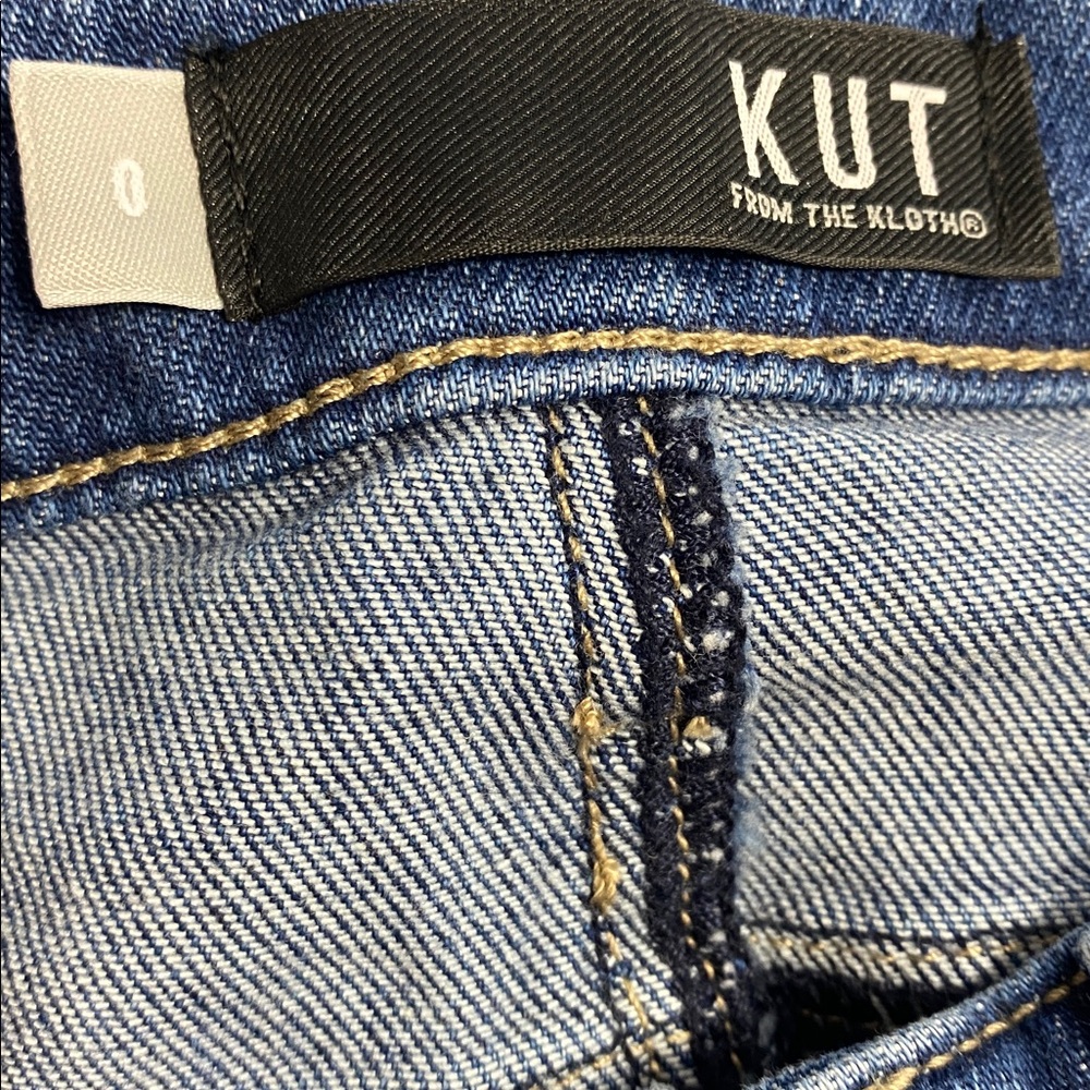NWT KUT FROM THE KLOTH Kelsey Fab Ab High Waist Raw Hem Ankle Flare Jeans - Picture 8 of 9